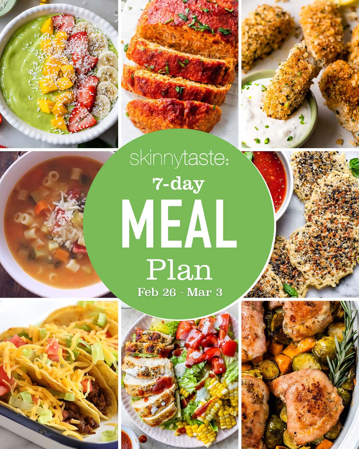 Free 7 Day Healthy Meal Plan (Feb 26-March 3) - Tastyfactory