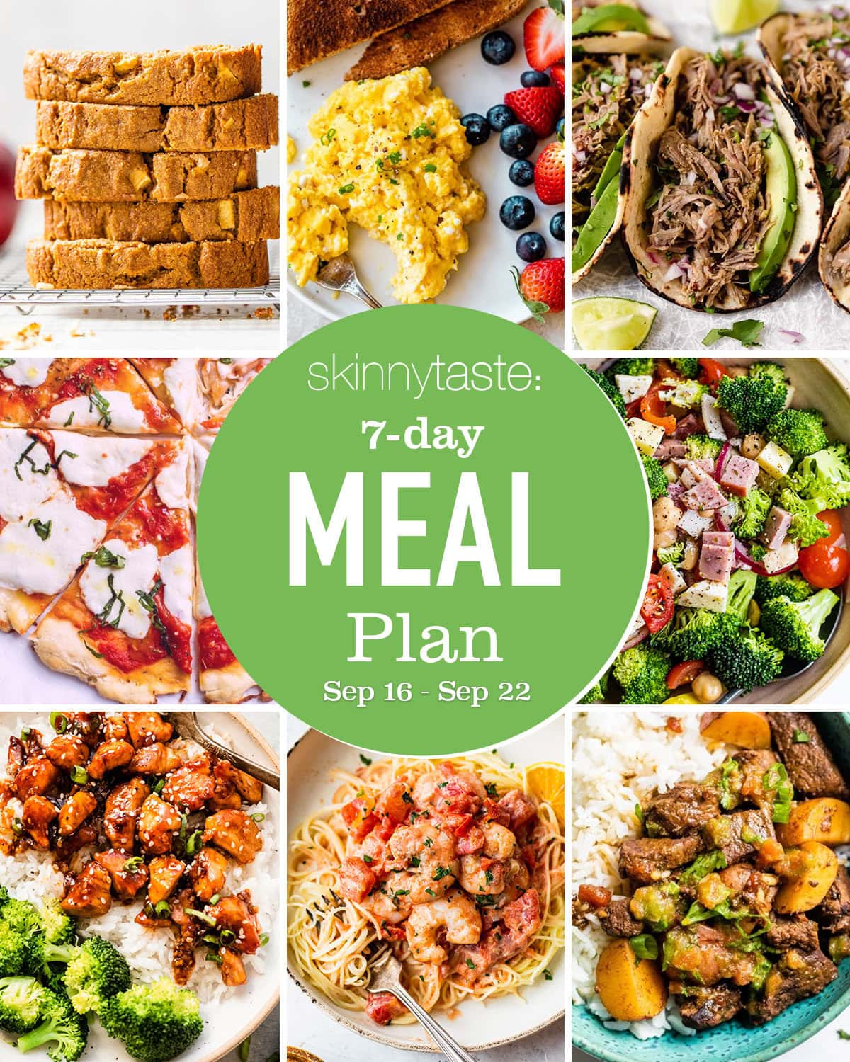 Free 7 Day Healthy Meal Plan (Sept 16-22) - Tastyfactory